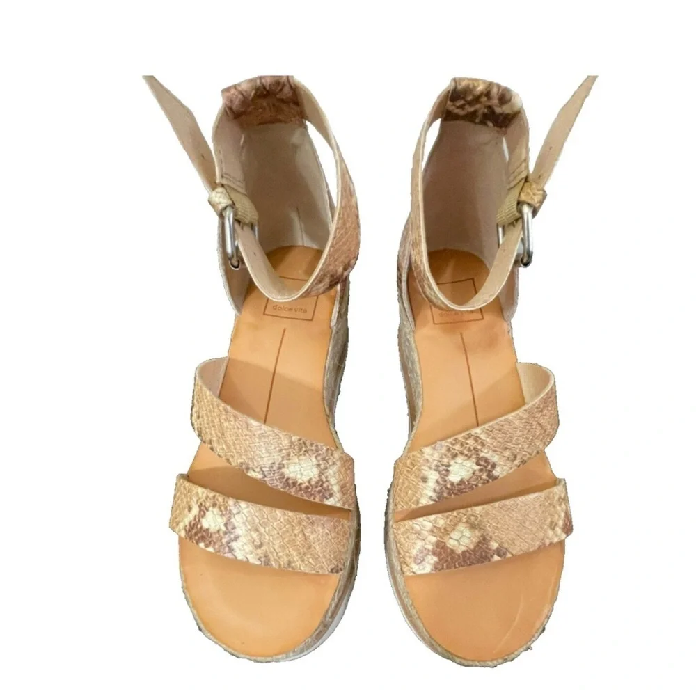 DOLCE VITA Woman's snakeskin open toe platform sandal size 9